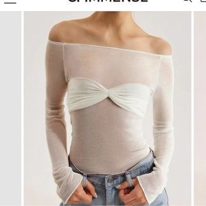 Off the shoulder mesh top